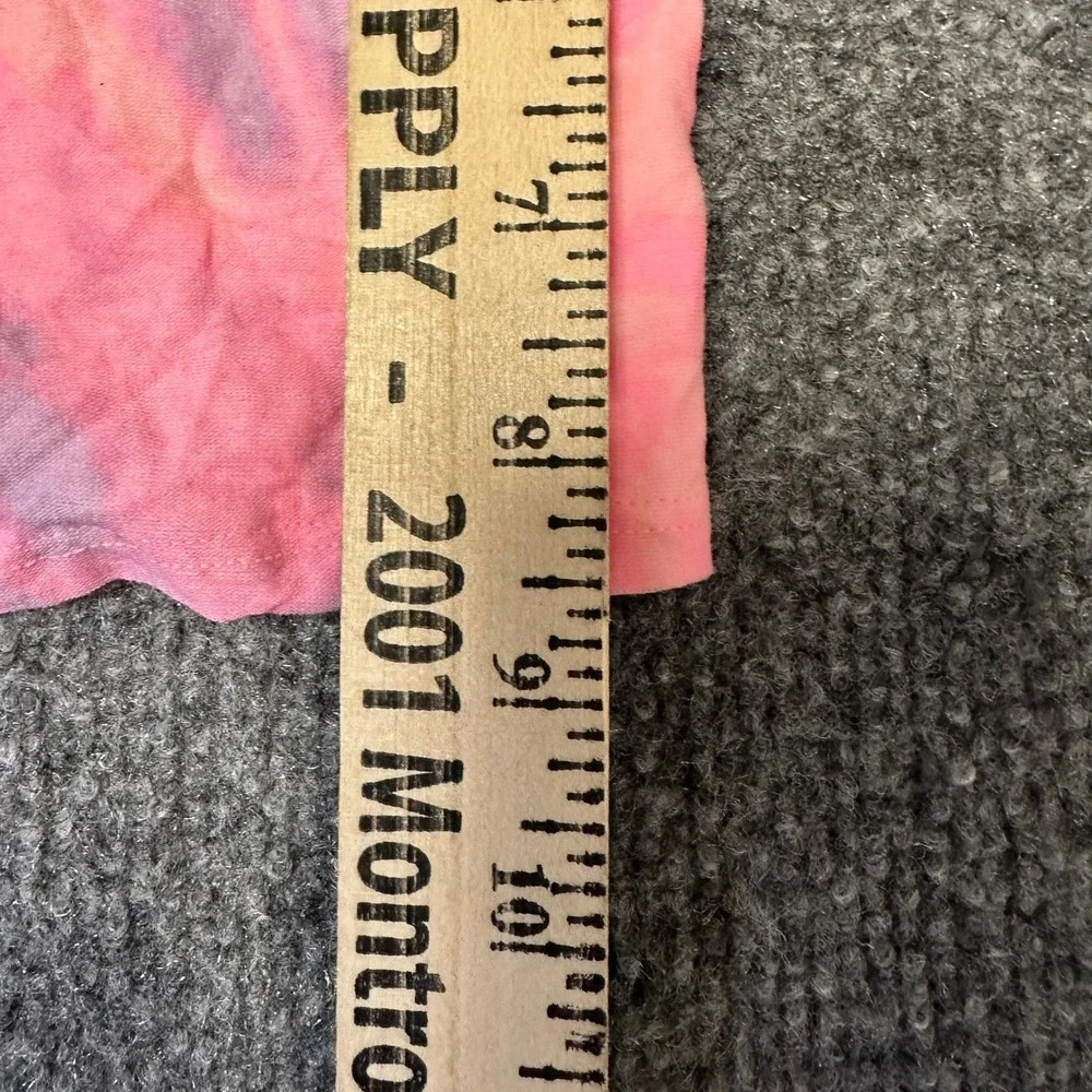 PINK Tube Top Womens Size L Pink Purple Tie Dye Strapless Cropped Stretch Summer